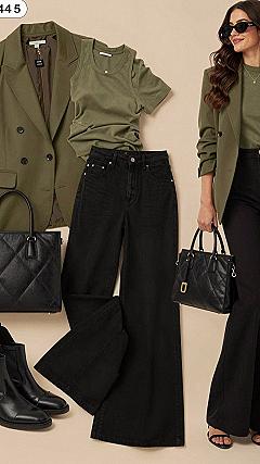 Mixing Olive Green Blazers and Black Denim for Fall Outfits