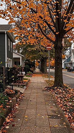 Styling Suburban Sidewalk Wallpapers for Autumn