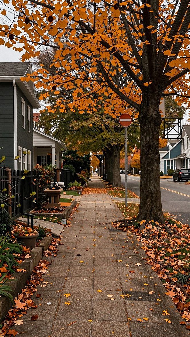 Styling Suburban Sidewalk Wallpapers for Autumn