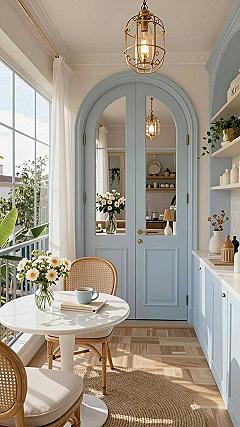 Maintaining Glass Pane Doors and Hardwood Floors in a Cottage Kitchen