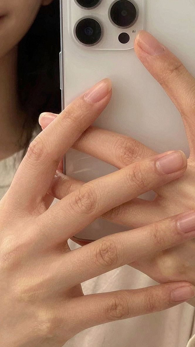 Natural Glossy Latte Nude Nails for Low Maintenance