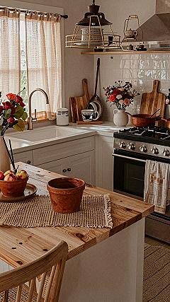 Using Terracotta Pots and Wooden Boards for Rustic Charm