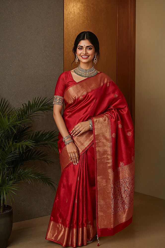 Red Mysore Silk Saree: Timeless Traditional Indian Saree Style