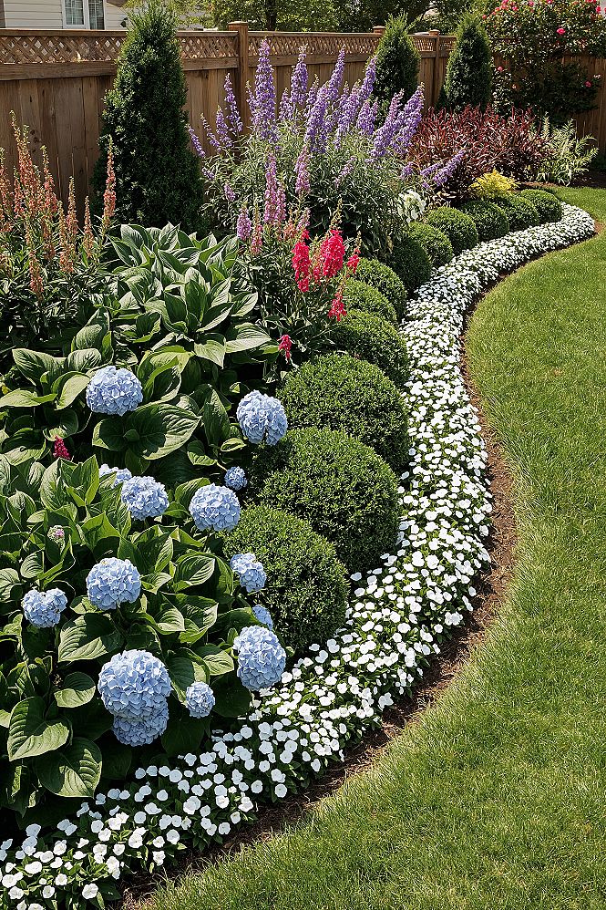 Easy Tree Landscaping: Vibrant Perennial Garden Border Ideas for Backyards
