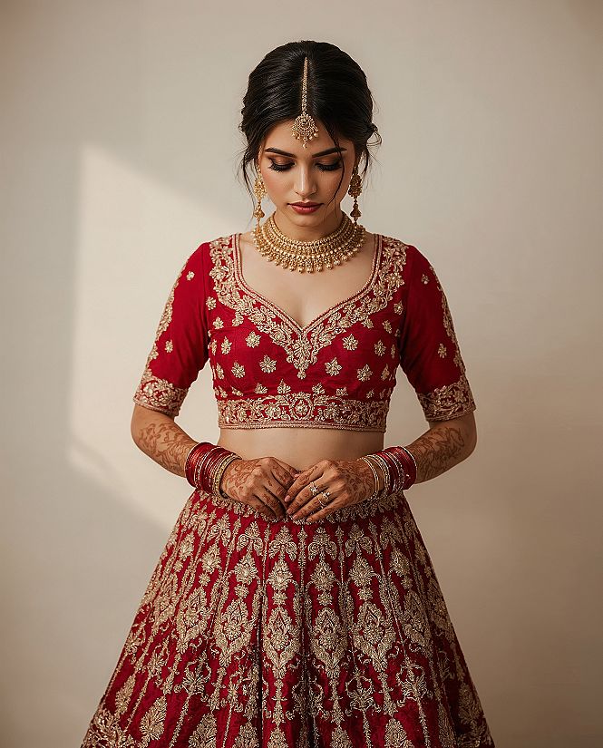 Blood Red Bridal Lehenga: Traditional Elegance for Your Big Day