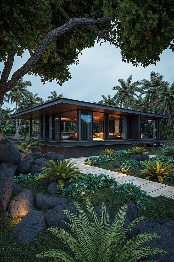 Modern Tropical Architecture: A Serene Landscape Design Paradise