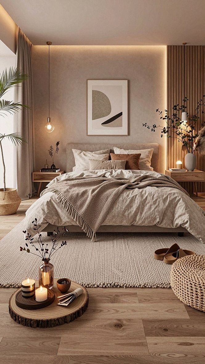 Adding Soft Linen Bedding and Throws for Taupe Bedrooms