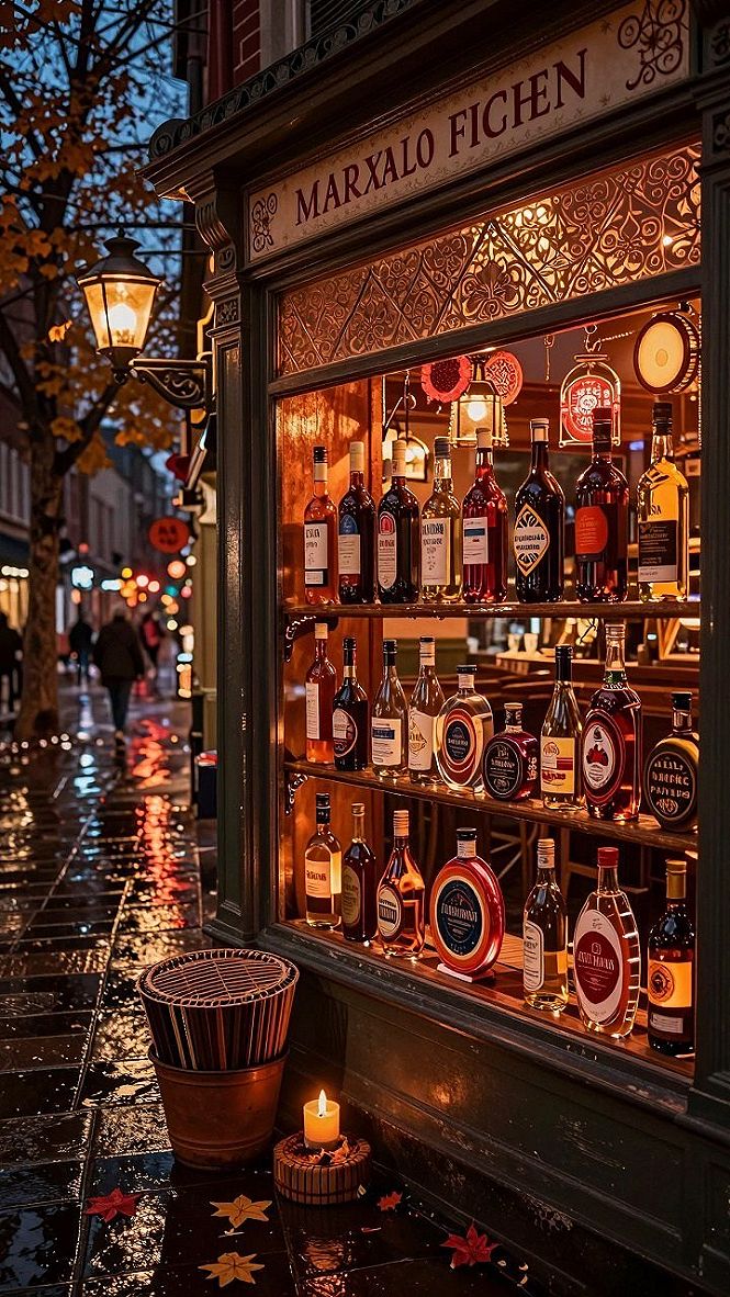 Discovering Cozy Small Shop Windows on Autumn Evenings