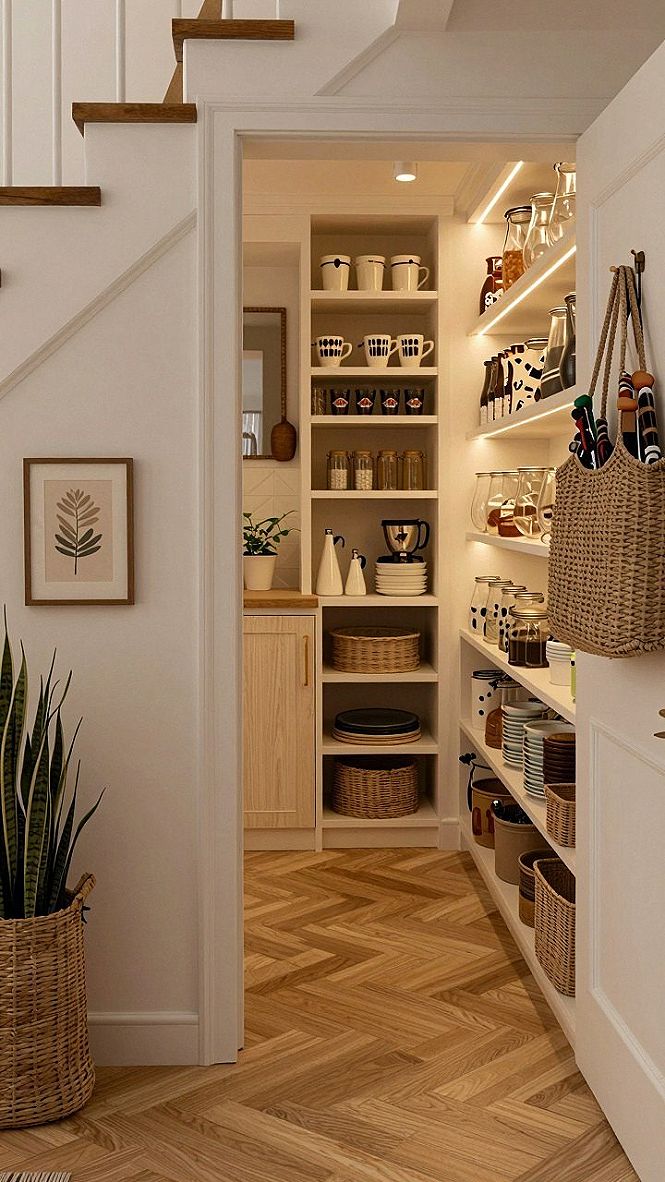 Adding an Under-Stair Walk-In Pantry to Your Cottage Kitchen