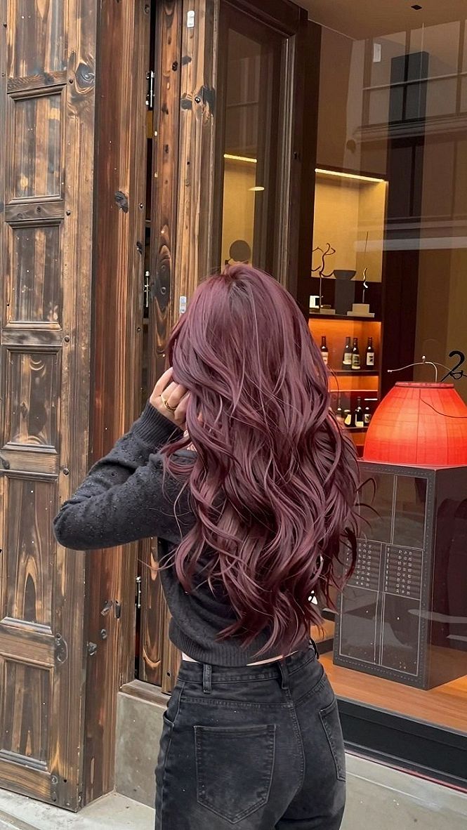 Loose Tousled Wine Red Curls for Everyday Wear