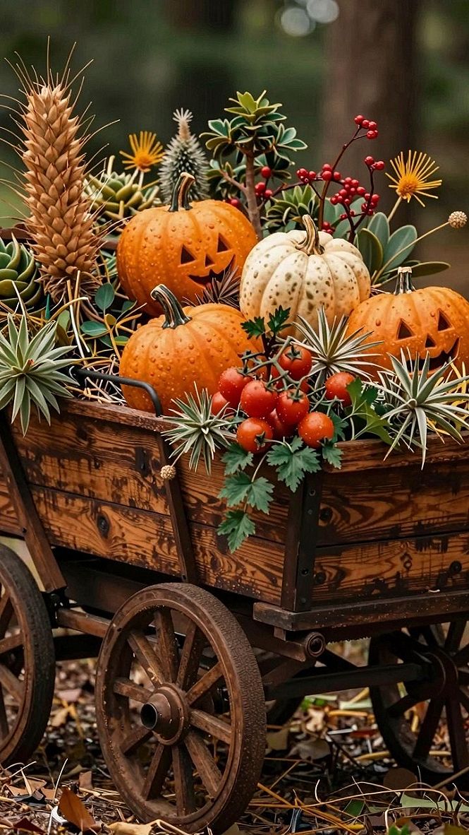 Creating A Festive Fall Pumpkin Wagon Display For Your Porch