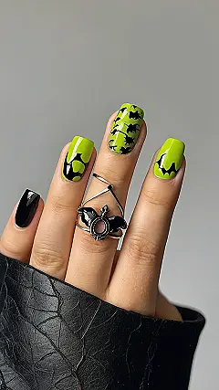 Spooky Chic: Black Magic Nails