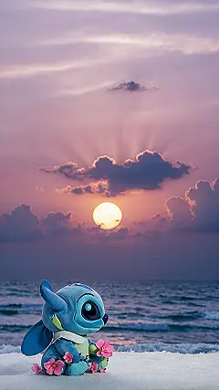 Sunset Serenity with Stitch