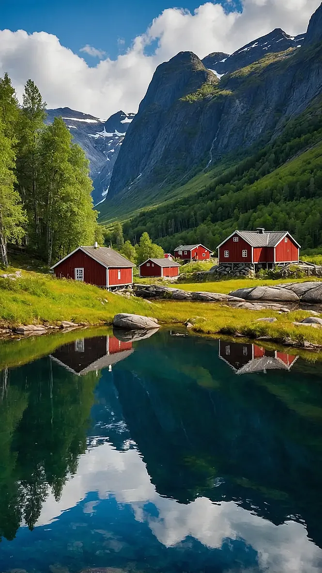 Crimson Roofs, Azure Views