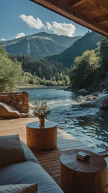 Softly Flowing Rivers Amidst Vibrant Flora