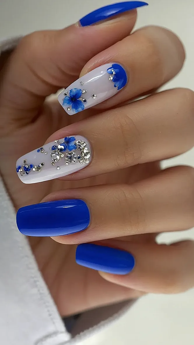 Azure Valentine's Nails
