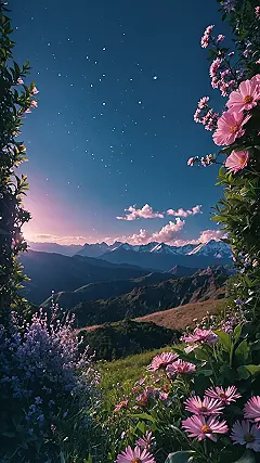 Floral Mountain Dreamscape