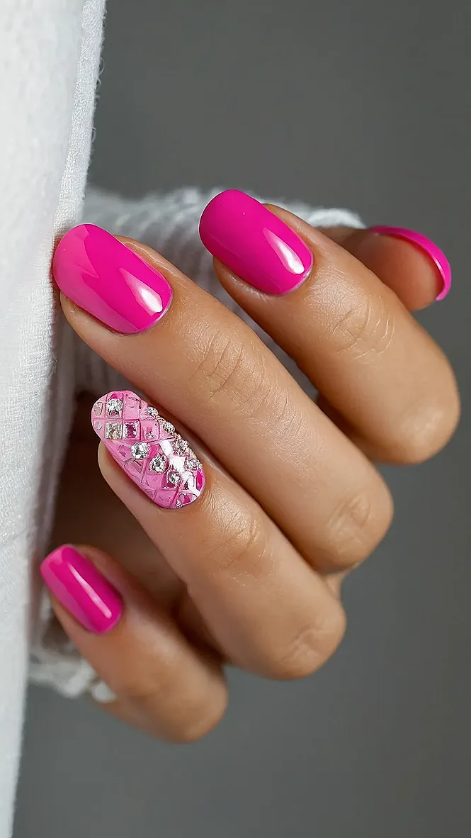Glam Pink Nails