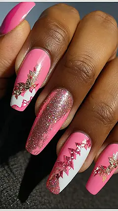 Pink Christmas Nails