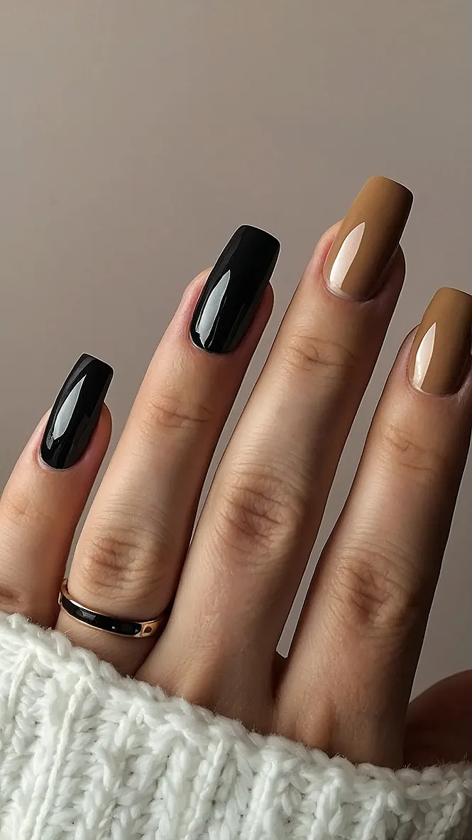 Black & Brown: Chic Nail Art That's Totally