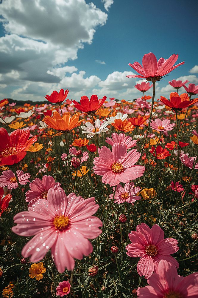 Vibrant Spring Flower Landscapes for Your Home Screen