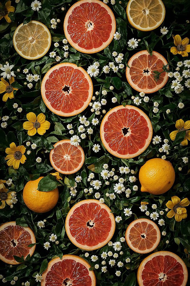 Vibrant Citrus & Floral iPhone Wallpaper: A Burst of Color