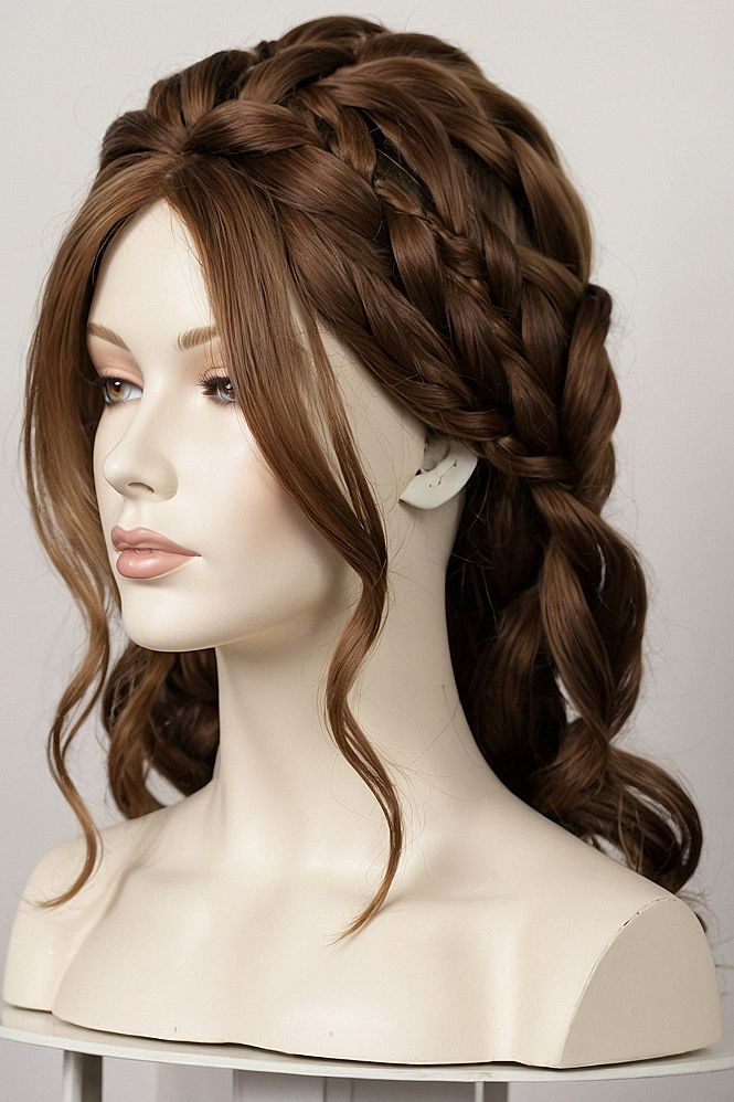Korean Crown Braids And Soft Waves