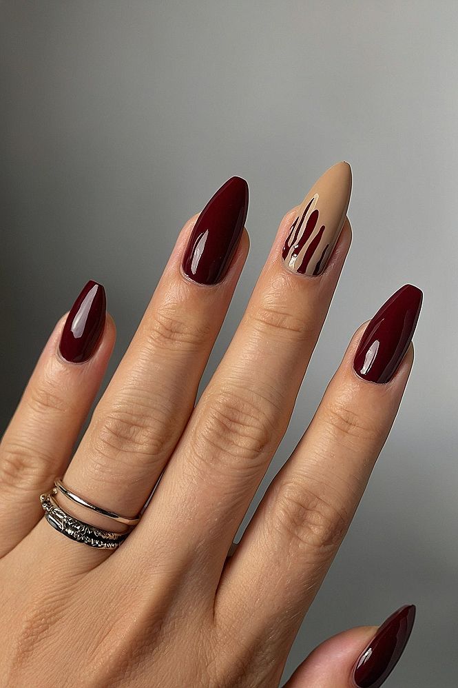 Subtle Drip Nail Art Ideas for October