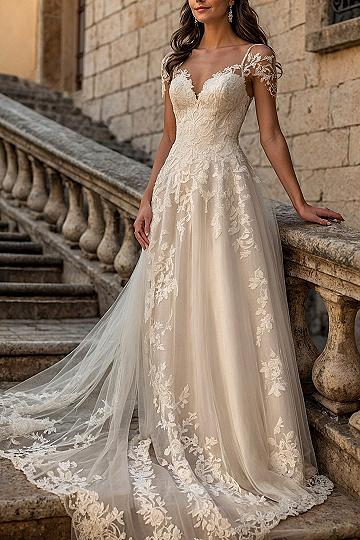 Choosing an A-Line Wedding Dress with Delicate Floral Lace