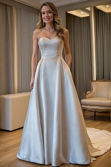 Choosing a Strapless Satin Wedding Dress