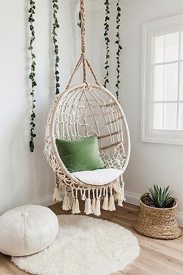 Adding a Hanging Macrame Chair to Your Cozy Bedroom