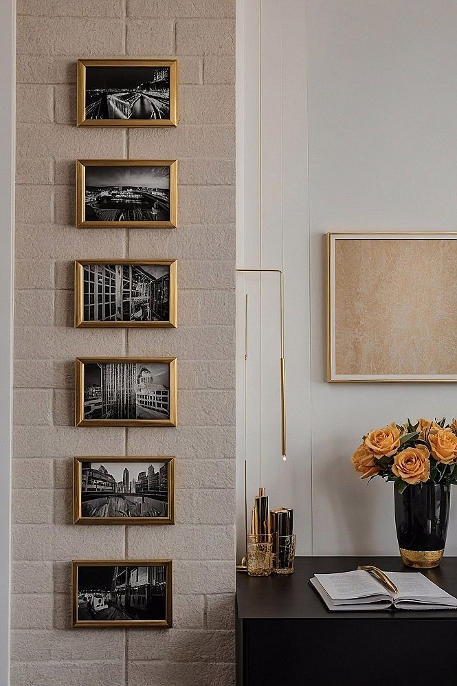 Creating a Vertical Photo Column on Narrow Walls