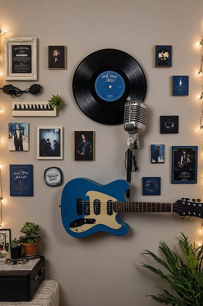 Creating a Gallery Wall with Vinyl and Instruments