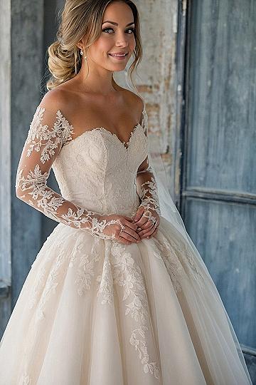 Choosing an Off-the-Shoulder Lace Sleeve Corset Gown