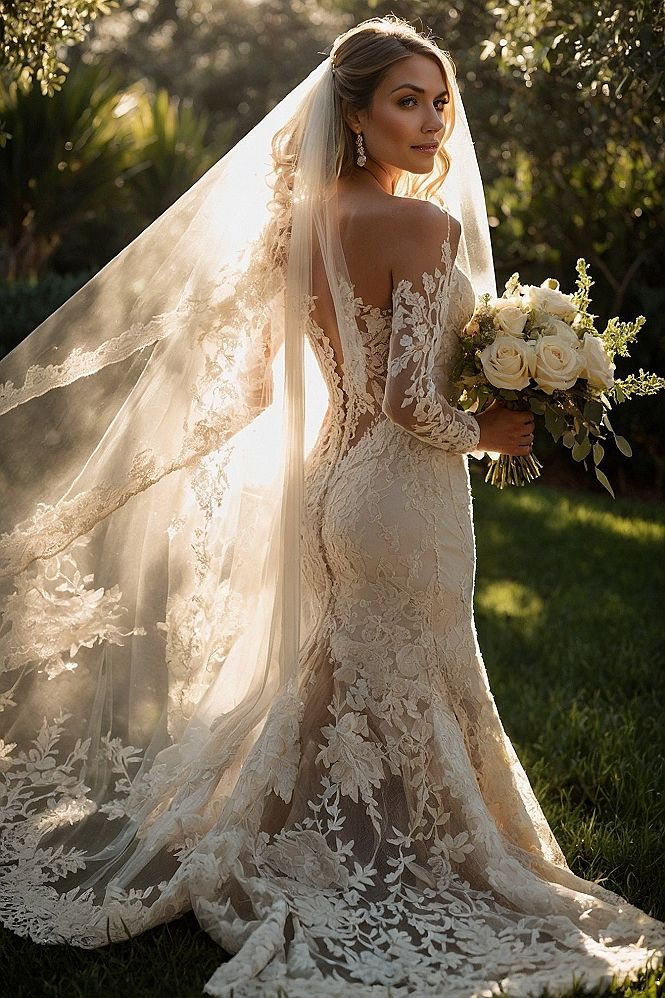 Understanding the Spanish Veil and Lace Mermaid Dress Combination