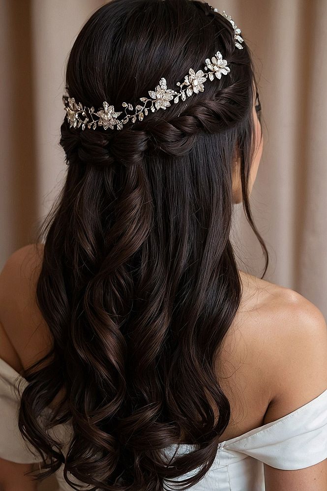 Styling Crown Braids With Cascading Loose Waves