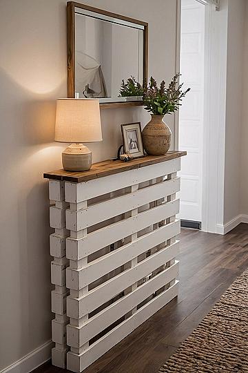 Building a Slim Wooden Pallet Console Table