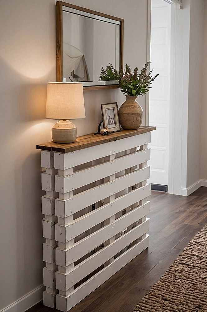 Building a Slim Wooden Pallet Console Table