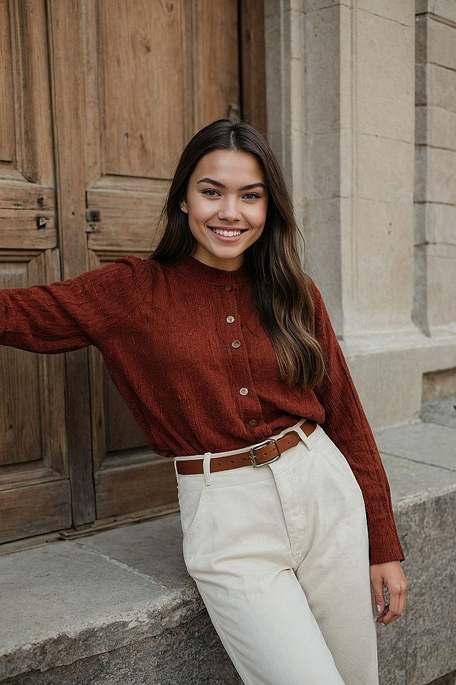 Styling A Classic Button-Down Cardigan For Winter