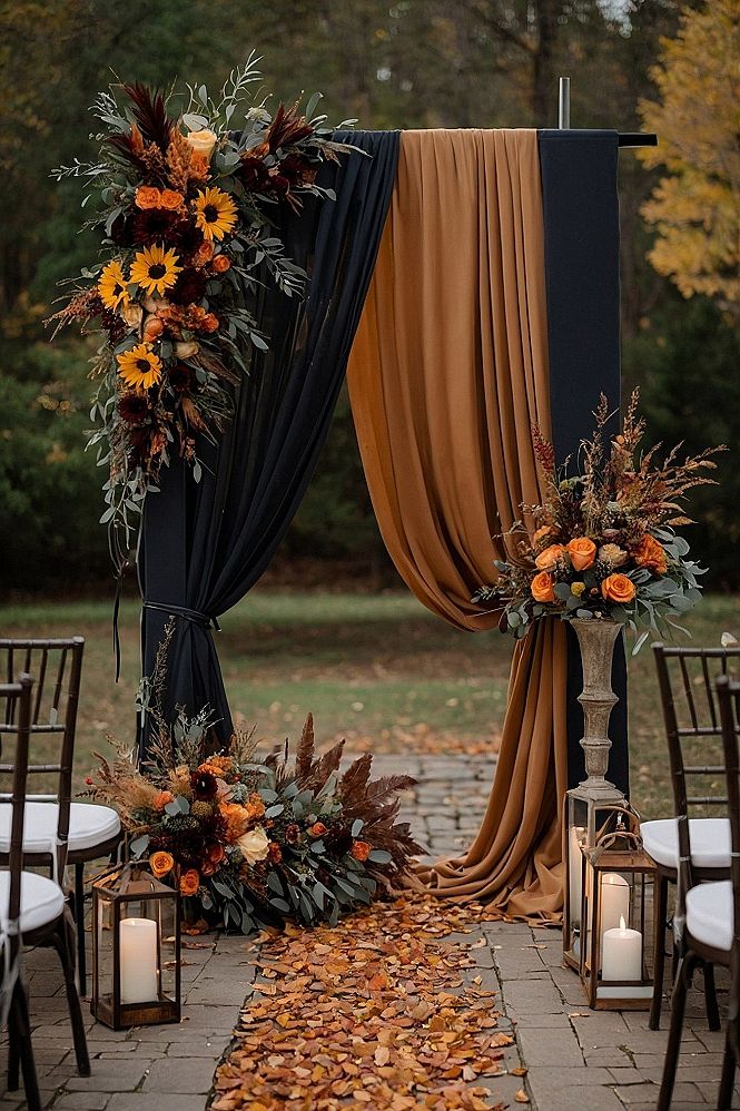 Designing a Copper and Navy Wedding Ceremony Arch