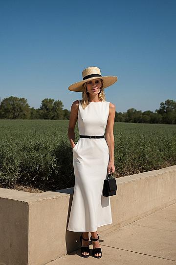 Styling A Simple White Midi Dress For The Races