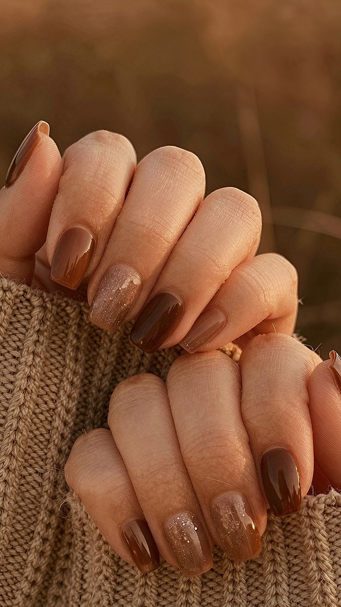 Cozy Brown Tonal Manicures for Autumn Days