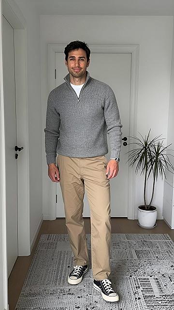 Styling a Quarter-Zip Sweater for the Office