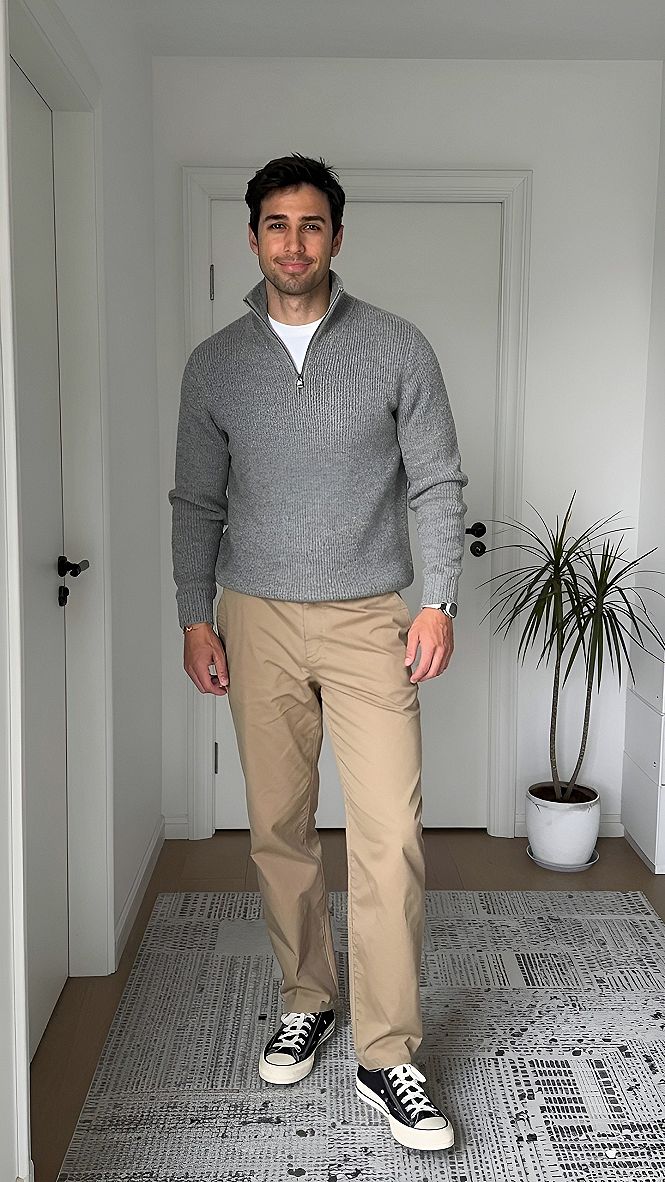 Styling a Quarter-Zip Sweater for the Office