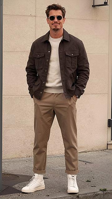 Building a Mens Cool Jacket Outfit With Neutral Tones