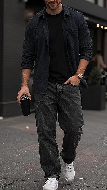 Layering an Overshirt Over a T-Shirt for Casual Outfits