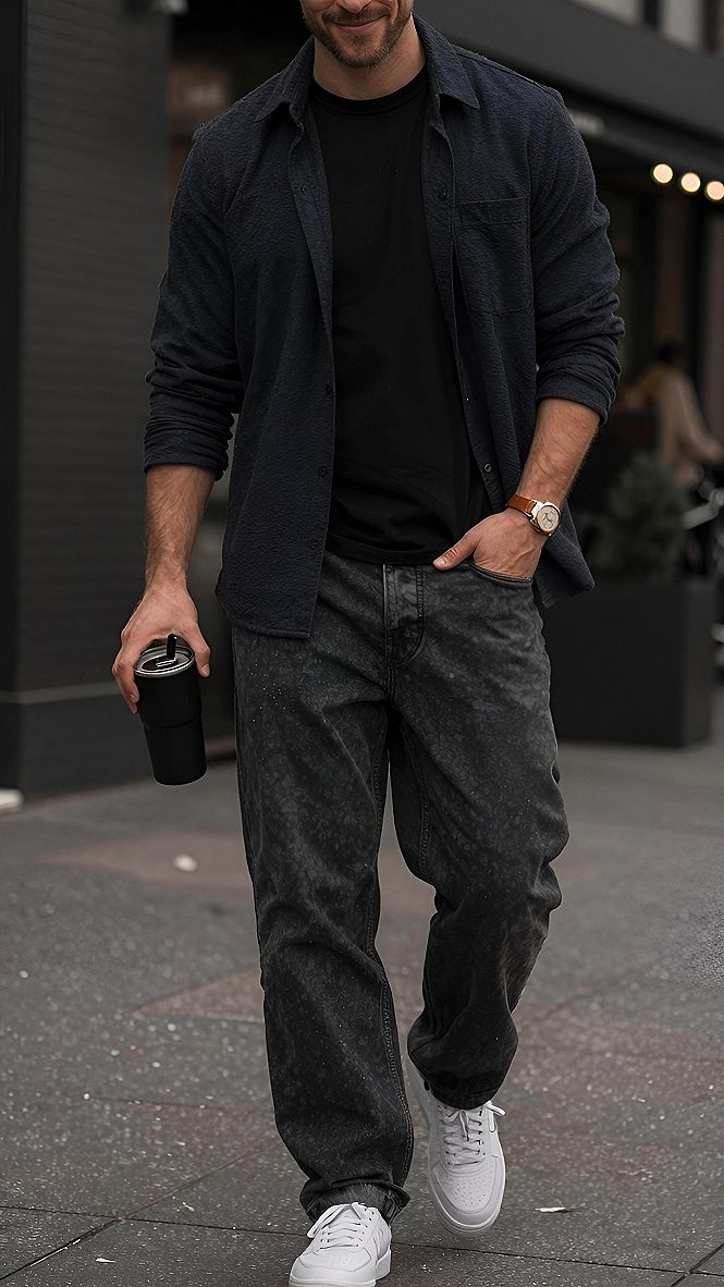 Layering an Overshirt Over a T-Shirt for Casual Outfits