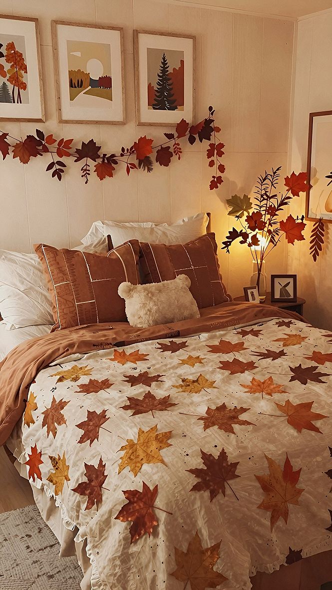 Layering Fall Bedding with Seasonal Prints and Textures