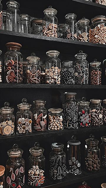 Organizing Herbs in Clear Glass Apothecary Jars