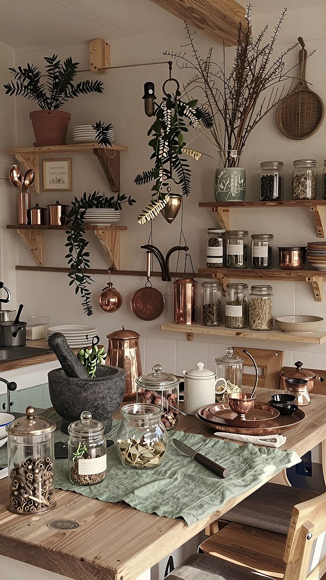 Styling Open Shelves with Glass Apothecary Jars